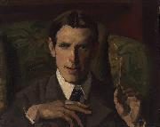 Hugh Ramsay Self-portrait, bust showing hands Germany oil painting artist